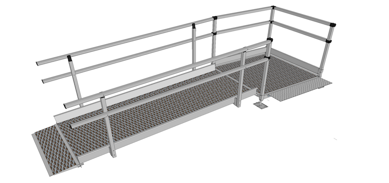 1500mm Wide Modular Ramp Kits Double Handrails