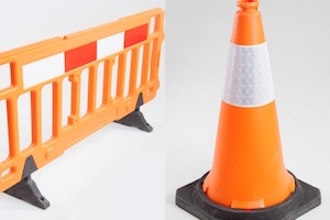 Barrier Fences and Traffic Cones