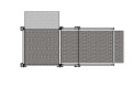 technical drawing of the 1.5m modular wheelchair ramp kit with handrails 