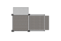 Technical drawing of the 1m modular wheelchair ramp with double handrails 