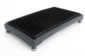 Outdoor half step with black rubber mat