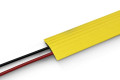 2 cables passing through yellow cable cover