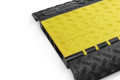 Adam Hall MIDI 4 Cable Protector with yellow hinged lid 