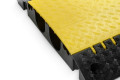 Adam Hall Defender ULTRA L Heavy Duty 2 Cable Protector with hinged lid and non slip surface black and yellow design 