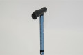 Height adjustable walking stick blue