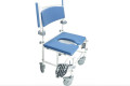 Transit shower commode with armrests and footrests