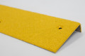 Yellow non-slip stair tread with pre-drilled fixing point side view 