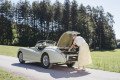 Folded rollator in car boot