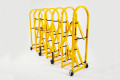 Metal expandable barrier on wheels 