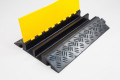 Heavy duty 2 channel cable protector, open hinge lid 