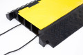 Cables passing through 3 channel cable protector 