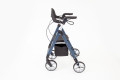 Side view of the blue rollator walker 