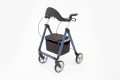 Rollator with padded seat, bag and backrest 