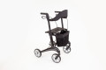 Black carbon rollator with seat, bag and backrest 