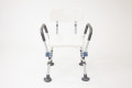 Height adjustable white shower chair