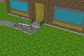 Modular access ramp with rails 