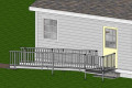 Steel ramp with platform and adjustable legs 