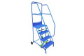 Heavy duty steel ladder with punched metal treads