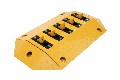 Heavy duty directional flow plate yellow with sharks teeth 