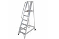 6 tread aluminium ladder with handrails platform and wheels