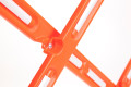 High visibility safety stripes on the barrier