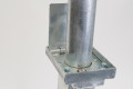 Silver telescopic bollard locked in place 