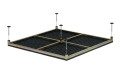 Adjustable feet going into work platform