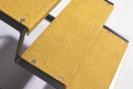 Yellow non-slip stair treads with nosing 