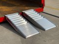 Pair of aluminium container ramps anti-slip surface