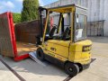 Forklift driving into a container pair of aluminium container ramps