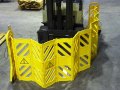 Warning barrier in a warehouse
