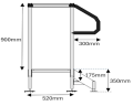 Adjustable step kit with handrails measurements 