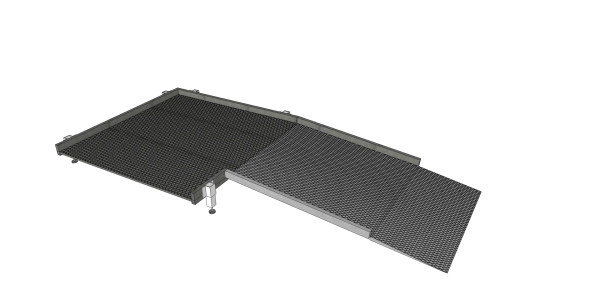 Technical drawing of modular ramp without handrails 