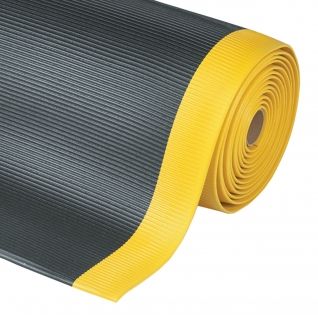 406 Crossrib Sof-Tred Black/Yellow 60cm wide x per linear meter