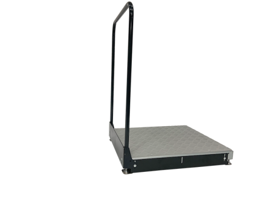 Aluminium adjustable half step with handrail 