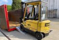 Forklift driving up ramps 