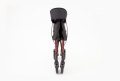 Folded red aluminium rollator