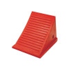 Single red Checkers wheel chock