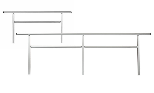 Handrails for aluminium modular wheelchair ramps