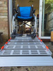 rollable going down and out of a sliding patio pvc doorway