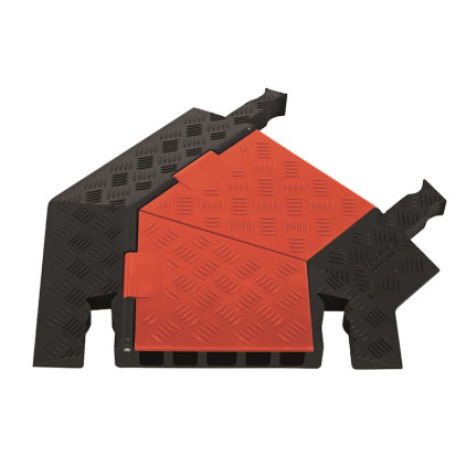 Checkers Guard Dog - 5 Channel Cable Protector 45 degree Corner Sections - Right, O/B