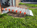 rap being used as driving in ramp for pvc doorway