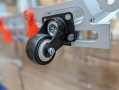 Close up Rollable ramp wheels attached to the side of the RollAble wheelchair ramp