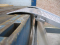 Aluminium car loading ramp rest on connection