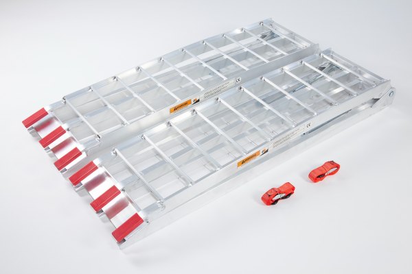 Pair of Heavy Duty Loading Ramp with Support Legs and Bar Grip Surface