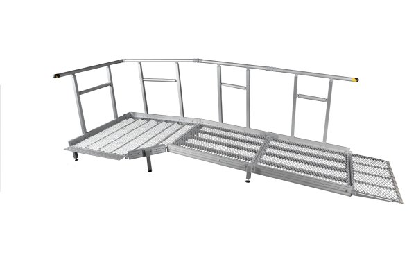 Aluminium Modular Ramp Kit with Platform and Handrails - 1300mm x 2000mm ramp section