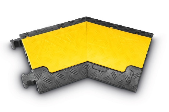 Adam Hall MINI L cable protector 3 channel 45° curve left black and yellow 