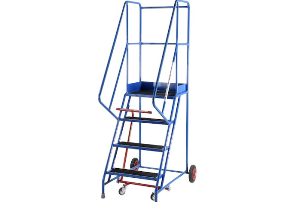 TB Davies Steel Trade Mobile Steps with handrails and wheels