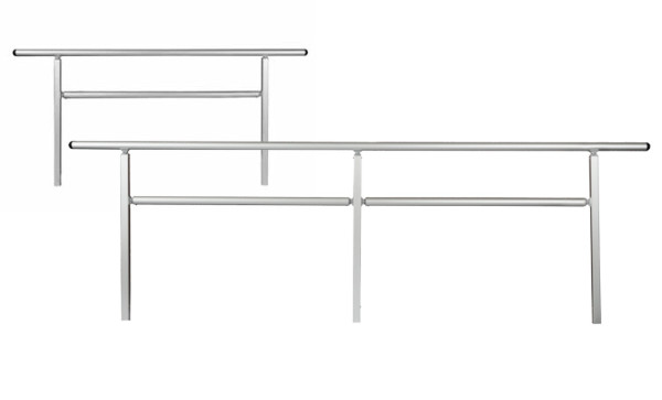 Handrails for aluminium modular wheelchair ramps