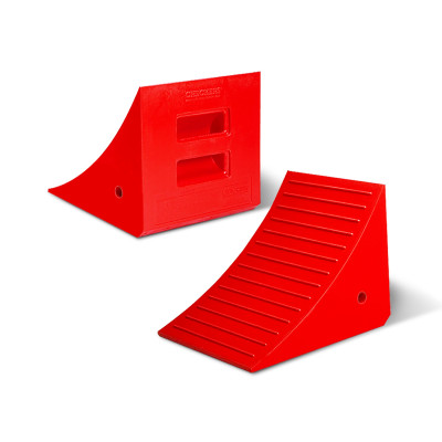 Pair of checkers wheel chocks 